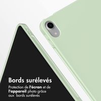 Accezz Coque tablette portefeuille Smart Silicone Apple iPad Air 11 pouces (2025) M3 / (2024) M2 / Air 5 (2022) / Air 4 (2020) - Vert clair