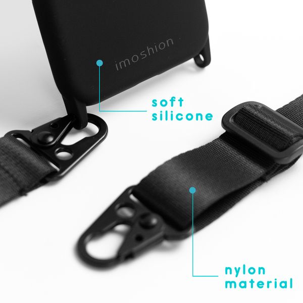 imoshion Coque couleur avec cordon - sangle en nylon iPhone Xr - Noir