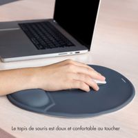 imoshion Tapis de souris ergonomique - Tapis de souris avec repose-poignet - 30 x 25 cm - Bleu seal