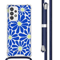 imoshion Coque Design avec cordon Samsung Galaxy A33 - Cobalt Blue Flowers Connect