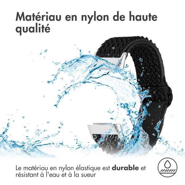 imoshion Bracelet en nylon élastique Fitbit Charge 5 - Noir