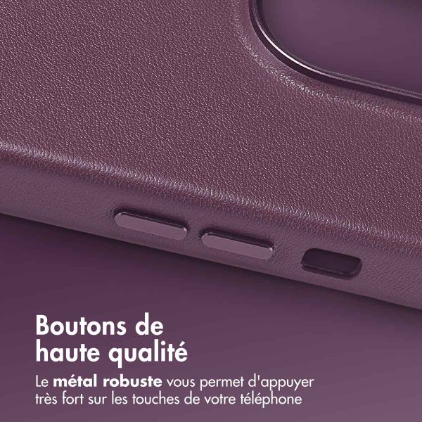 Accezz Coque arrière en cuir avec MagSafe Apple iPhone 14 Pro - Heath Purple