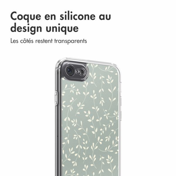 imoshion Coque Design Apple iPhone SE (2022 / 2020) / 8 / 7 - Smoke Green Flowers
