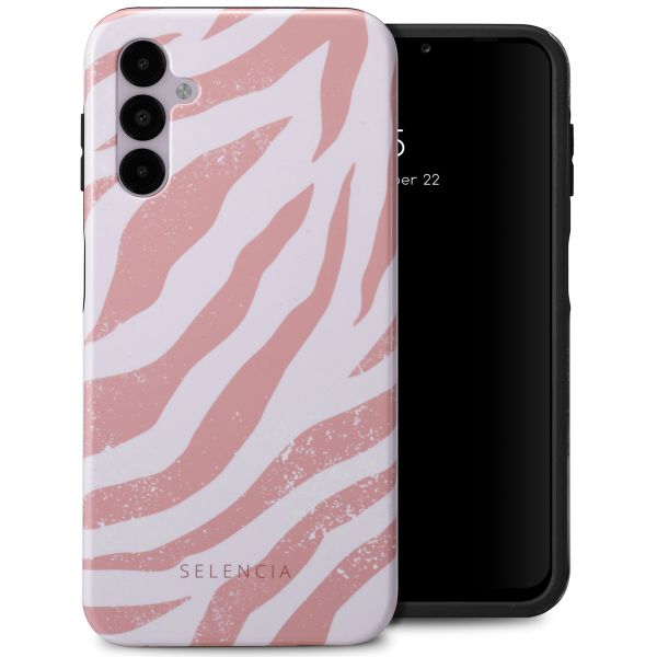 Selencia Coque arrière Vivid Tough Samsung Galaxy A14 (5G/4G) - Colorful Zebra Old Pink