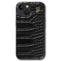 iDeal of Sweden Coque Vegan Leather iPhone 15 / 14 / 13 - Black Croco