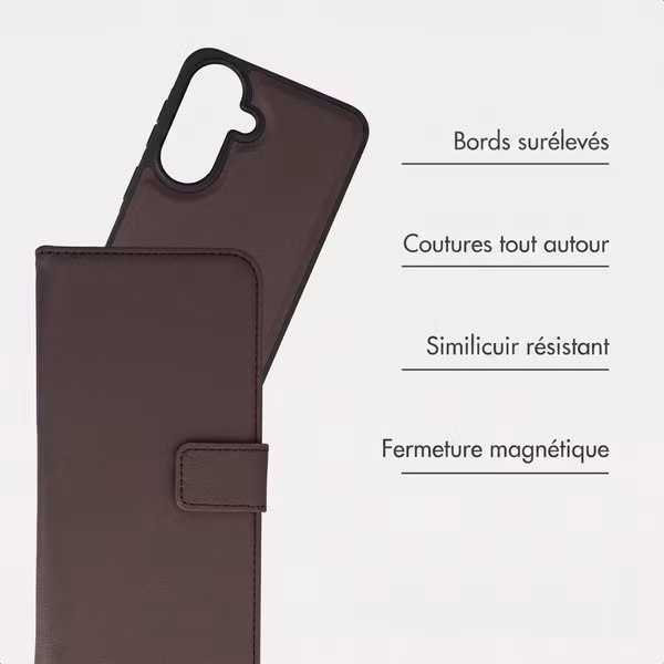 imoshion Étui portefeuille luxe 2-en-1 amovible Samsung Galaxy A57 (5G) - Marron