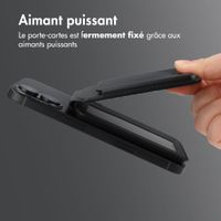 Accezz Portefeuille en cuir magnétique avec support - Compatible avec Apple Find My - Onyx Black