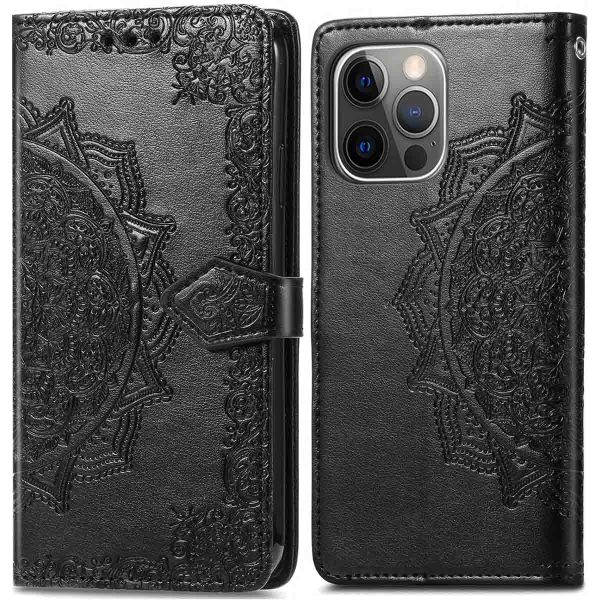 imoshion Etui de téléphone portefeuille Mandala iPhone 13 Pro - Noir