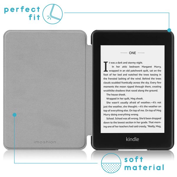 imoshion Étui de liseuse portefeuille Slim Hard Amazon Kindle Paperwhite (2018) - Noir