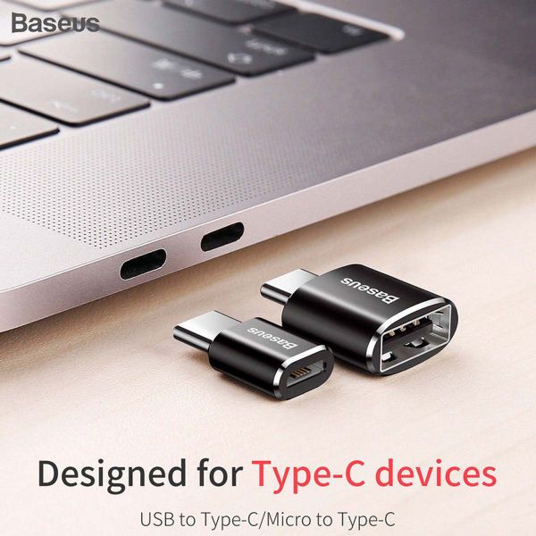 Baseus Adaptateur Micro USB vers USB-C - OTG - Noir