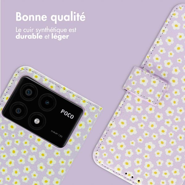 imoshion Étui de téléphone portefeuille Design Xiaomi Poco X6 Pro - White Daisy