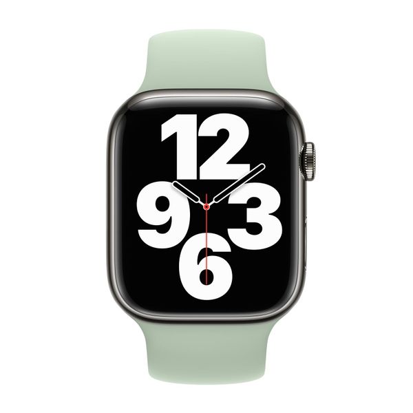 Apple Bracelet Boucle unique en Silicone Apple Watch Series 1 - 9 / SE (38/40/41 mm) | Series 10 / 11 (42 mm) - Taille 8 - Mineral Green