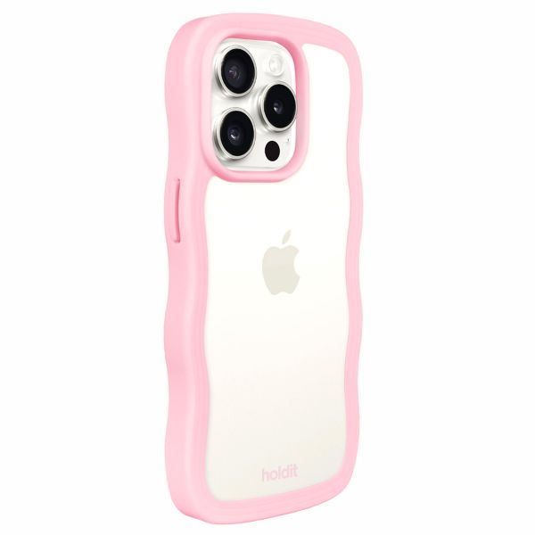 Holdit Coque Wavy iPhone 15 Pro Max - Pink / Transparent