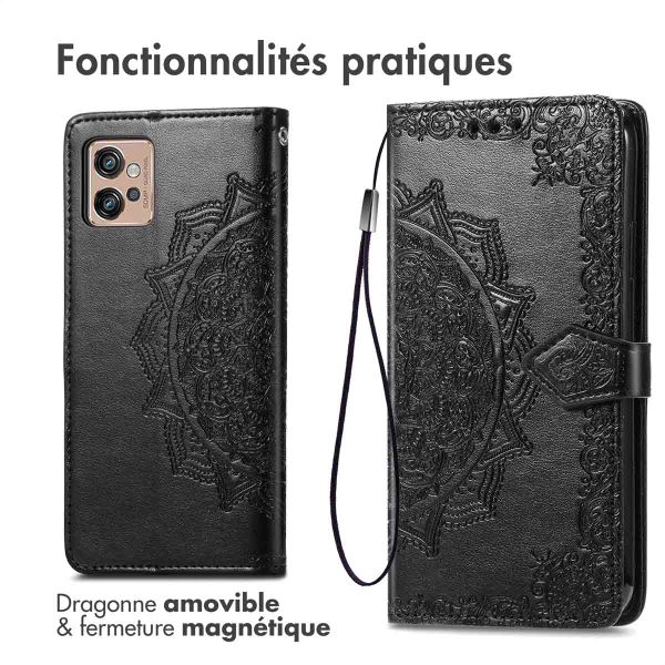 imoshion Etui de téléphone portefeuille Mandala Motorola Moto G32 - Noir