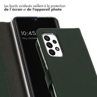 Selencia Étui portefeuille en cuir véritable Samsung Galaxy A23 (5G) - Vert