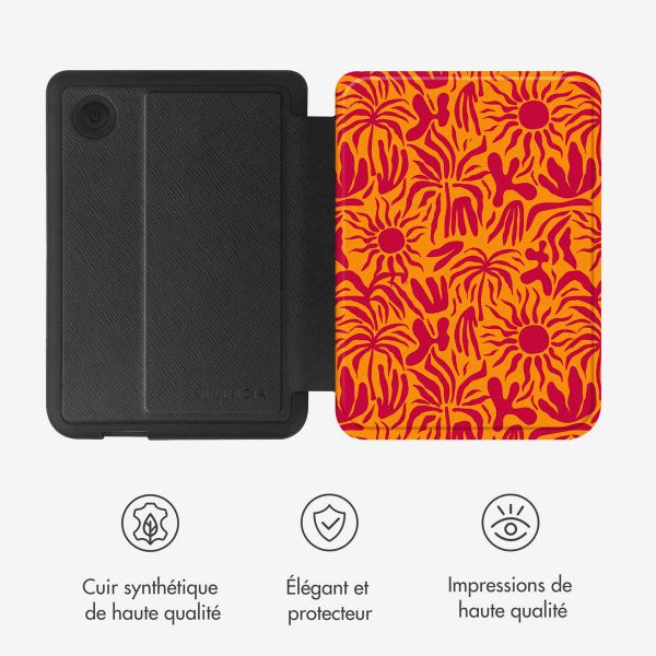 Selencia Étui de liseuse portefeuille Vivid Kobo Clara Colour / Clara BW - Tropical Vibes Apricot