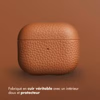 Accezz Coque en Cuir véritable Apple AirPods 3 - Cognac