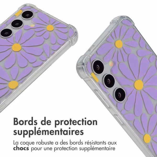 imoshion Coque Design avec cordon Samsung Galaxy S24 - Tropical Violet Flowers Connect