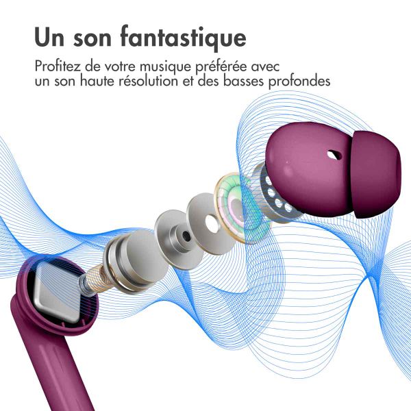 imoshion Aura Pro Écouteurs intra-auriculaires sans fil - Réduction active du bruit (ANC) - Bordeaux
