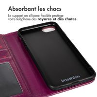 imoshion Étui de télephone portefeuille Design Apple iPhone SE (2022 / 2020) / 8 / 7 / 6(s) - Crush Check Coral Dust