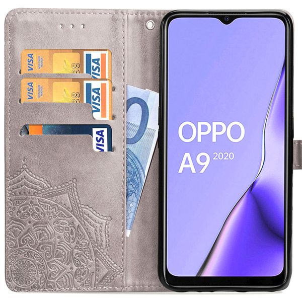 Etui de téléphone portefeuille Mandala Oppo A5/A9 (2020)