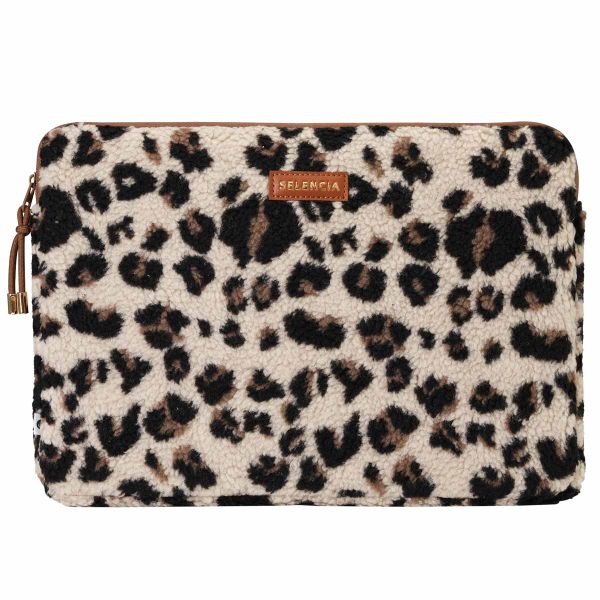 Selencia Pochette ordinateur Teddy 13-14 pouces - Leopard