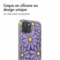 imoshion Coque design pour iPhone 15 - Tropical Violet Flowers Connect