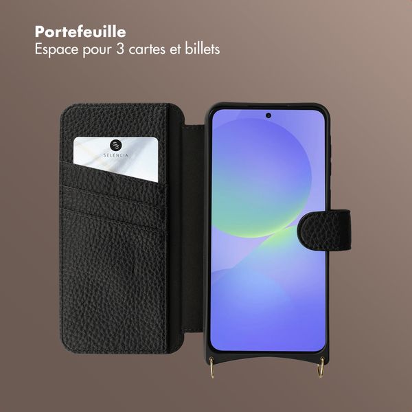 Selencia Étui Riva avec MagSafe et cordon de téléphone Samsung Galaxy A37 (5G) - Noir
