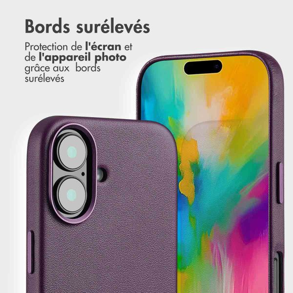 Accezz Étui de télephone portefeuille en cuir 2-en-1 avec MagSafe Apple iPhone 16 - Heath Purple
