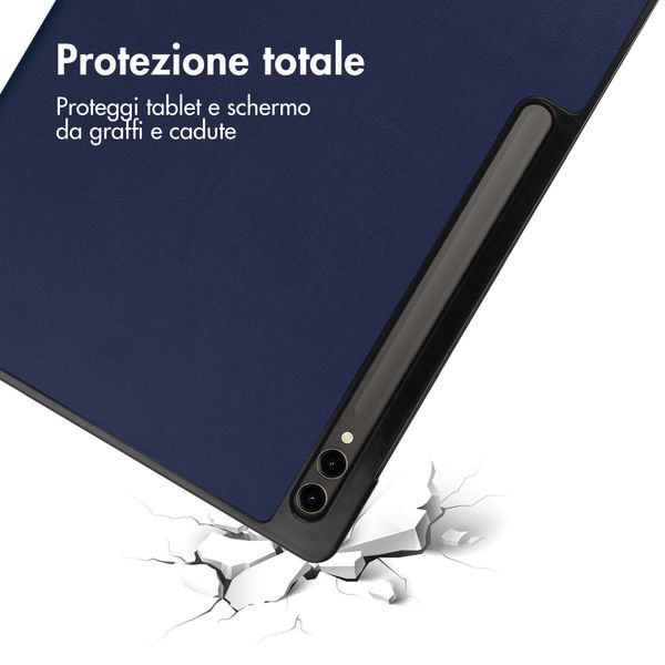 imoshion Coque tablette Trifold Samsung Galaxy Tab S10 Ultra / Tab S9 Ultra - Bleu foncé