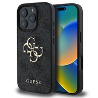 Guess Coque 4G Metal Logo iPhone 16 Pro Max - Noir