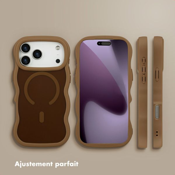 Selencia Coque arrière Wavy avec MagSafe Apple iPhone 17 Pro Max - Mocha Brown