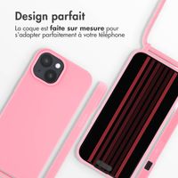 imoshion Coque en silicone avec cordon Apple iPhone 15 - Rose