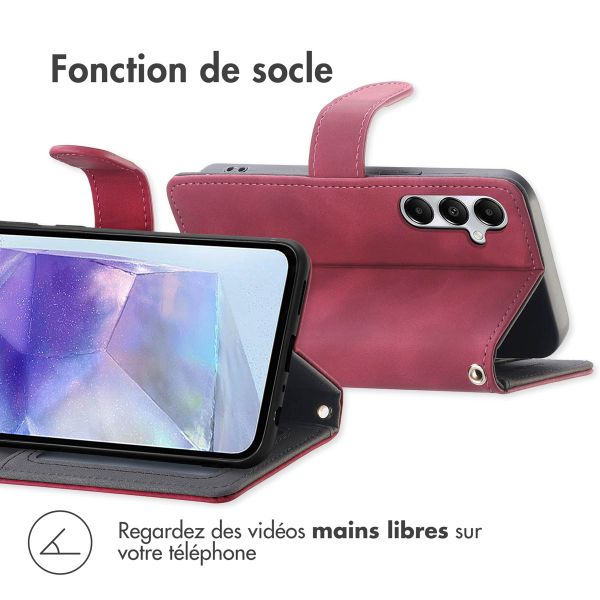 imoshion Etui de télephone portefeuille avec cordon Samsung Galaxy A55 - Rouge