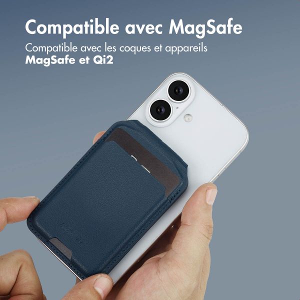 Accezz Portefeuille en cuir avec support - Compatible avec MagSafe et Qi2 - Nightfall Blue