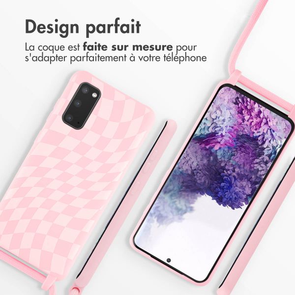 imoshion Coque design en silicone avec cordon Samsung Galaxy S10 - Retro Pink