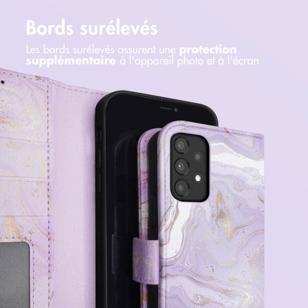 imoshion Étui de télephone portefeuille Design Samsung Galaxy A33 - Purple Marble