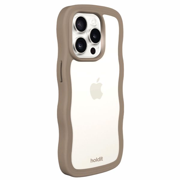 Holdit Coque Wavy Apple iPhone 14 Pro Max - Mocha Brown / Transparent