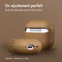 Accezz Coque en Cuir véritable Apple AirPods 4 - Taupe