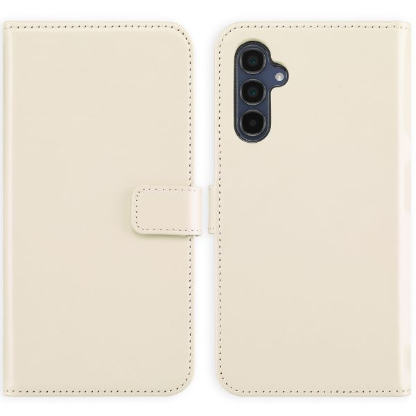 Selencia Étui de téléphone portefeuille en cuir véritable Samsung Galaxy A34 (5G) - Greige