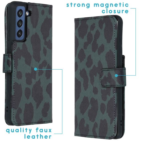 imoshion Design Softcase Bookcase Samsung Galaxy S21 FE - Green Leopard