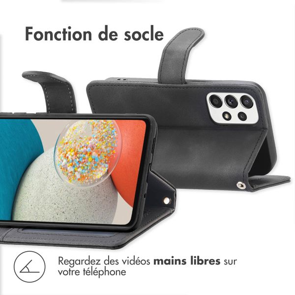 imoshion Etui de téléphone portefeuille avec cordon Samsung Galaxy A53 - Noir