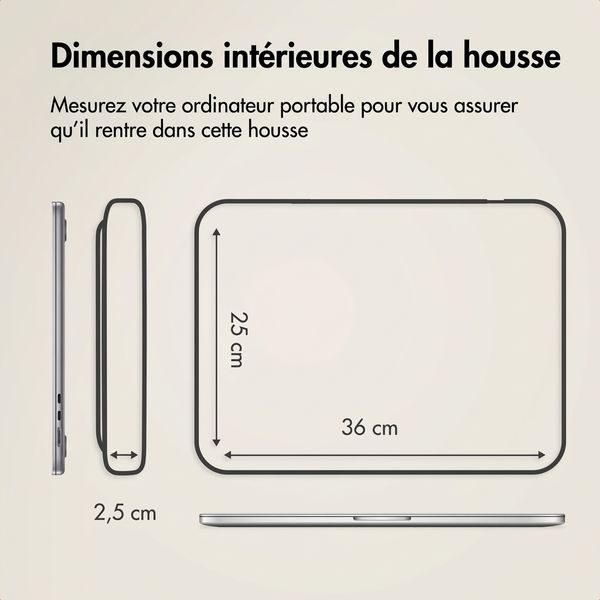 Accezz Pochette ordinateur Leather avec fermeture éclair 15-16 pouces - Cognac