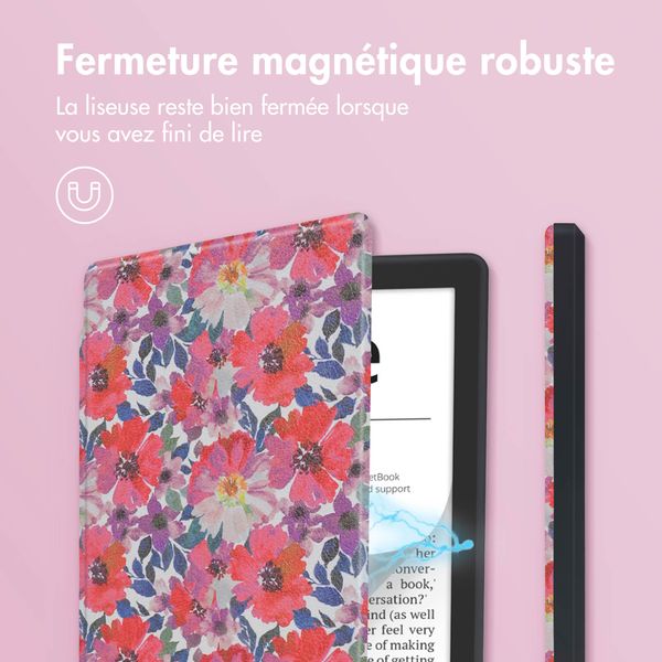 imoshion Design Slim Hard Case Sleepcover Pocketbook Verse / Verse Pro / Verse Pro Color / Vivlio Light / Light HD - Flower Watercolor