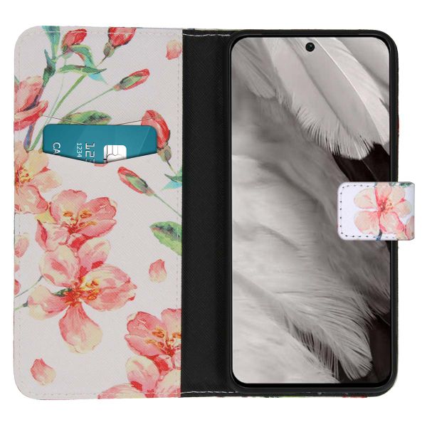 imoshion Design Softcase Bookcase Google Pixel 8 Pro - Blossom Watercolor White