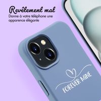 Coque de couleur personnalisée MagSafe avec cordon amovible et cœur élégant iPhone 15 - Ash Blue