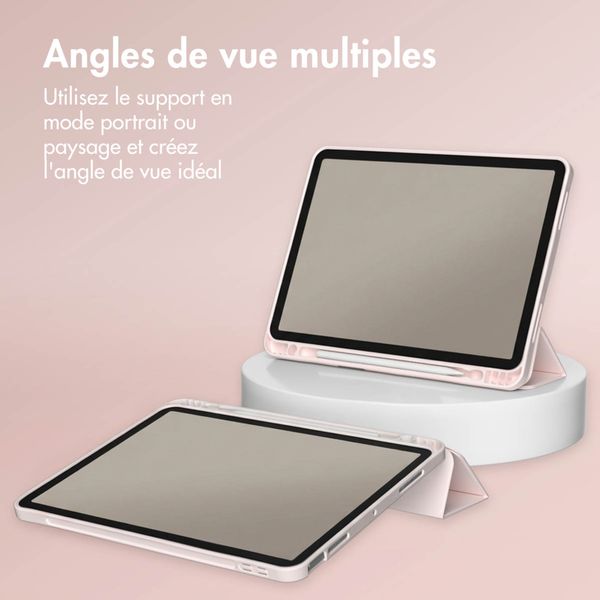 Accezz Coque tablette portefeuille Smart Silicone Apple iPad 11 (2025) 11 pouces A16 / iPad 10 (2022) 10.9 pouces - Rose