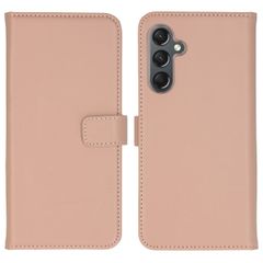 Selencia Étui de téléphone portefeuille en cuir véritable Samsung Galaxy A25 (5G) - Dusty Pink