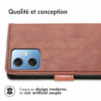 imoshion Etui de téléphone portefeuille Luxe Xiaomi Redmi Note 12 - Brun