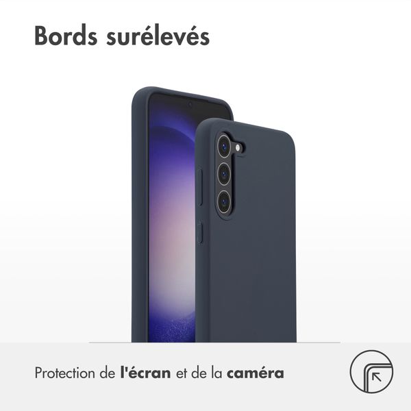 Accezz Coque Liquid Silicone Samsung Galaxy S23 Plus - Bleu foncé